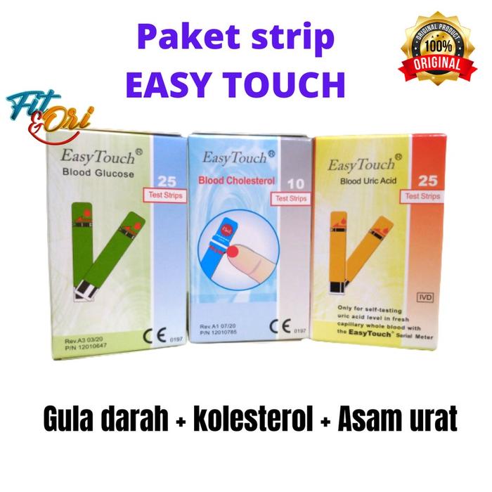 Paket Strip Easytouch / Refill Strip Easy Touch (Gula,Kolesterol,Asam urat) / Hemoglobin / Unit GCHB