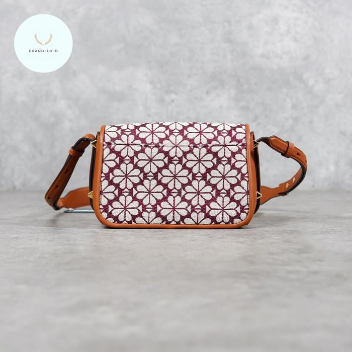 KATE SPADE JACQUARD FLORAL HOBO BAG CROSS BODY BAG IN CAMEL