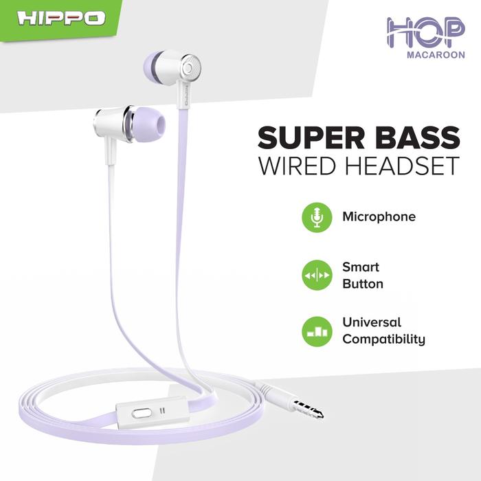 HF HANSET Handset Headset Handsfree Earphone Hippo Hop Super Extra Bass Wired Headset Original