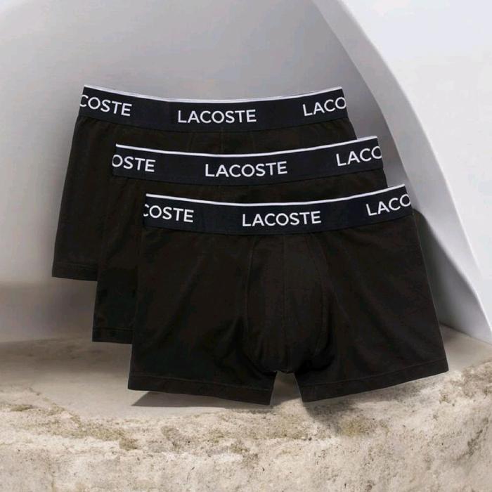 Celana Dalam Lacoste 3 Packs Casual Original Hitam