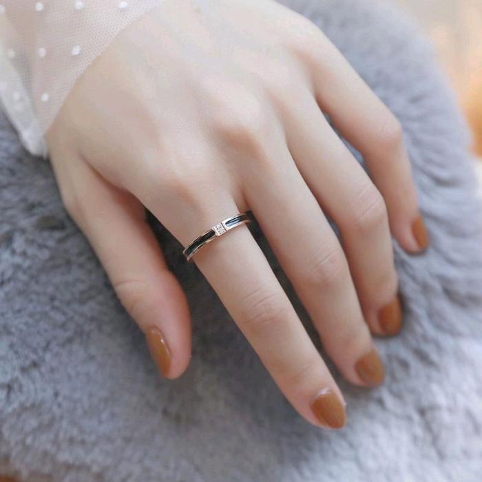 Cincin Wanita / cincin permata titanium silver Permata gold permata