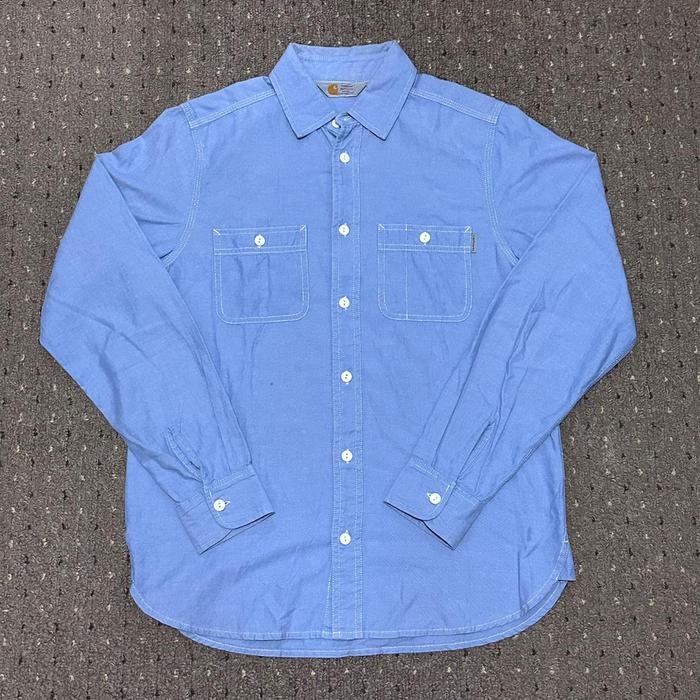 Carhartt WIP L/S Clink Shirt Blue Rigid (Old Release) not Stussy, Dickies, Zara, Von Dutch, Levis