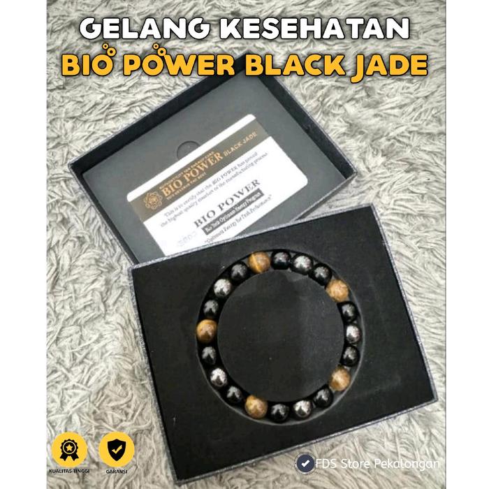 Gelang Kesehatan Bio Power Black Jade - Produk Asli Korea dengan Sertifikat Mutu - Bracelets