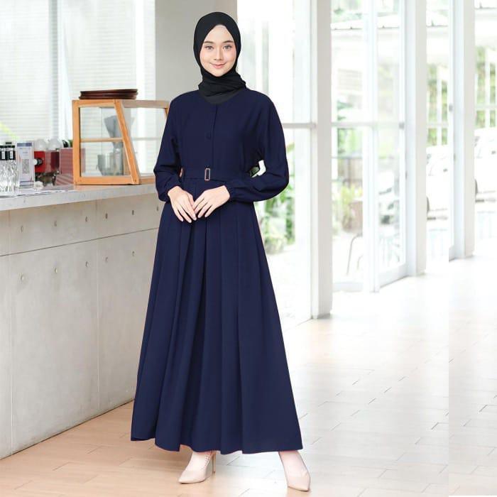 Gamis Monna / Gamis Monna Belt Bumil / Busui / Dress Gamis Moscrepe Premium