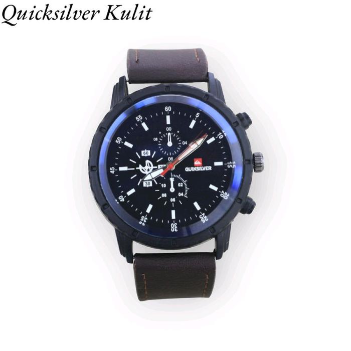 Jam Tangan Pria / Jam Tangan Pria Ori Quiksilver Analog Bahan Kulit Free Box Dan Battre Cadangan