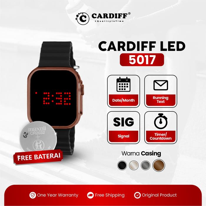 CARDIFF LED 5017 Jam Tangan Digital Water Resist Watches Unisex Water Resistant 30 meter