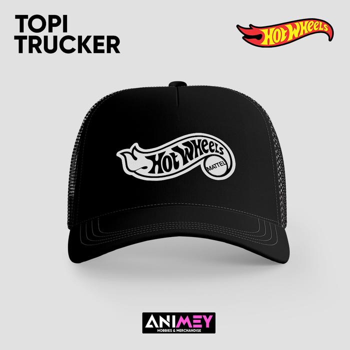 Topi Trucker Hotwheel Logo / Topi Jaring Hotwheel / Topi Hotwheel Hitam