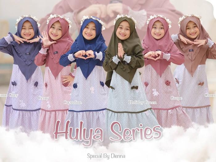 DIENNA - HULYA KIDS SET KHIMAR - BAJU ANAK -DRESS ANAK - GAMIS ANAK - COUPLE MOM AND KIDS - BAJU ANA