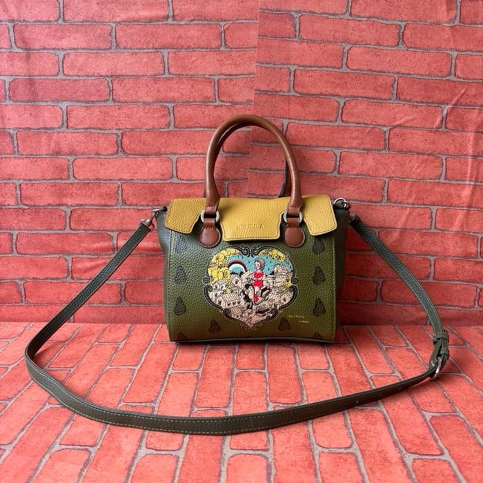 TAS SLING PESTA BRERA ITALY WANITA KULIT ASLI SECOND BRANDED HIJAU / TAS SELEMPANG CANTIK WANITA BRE