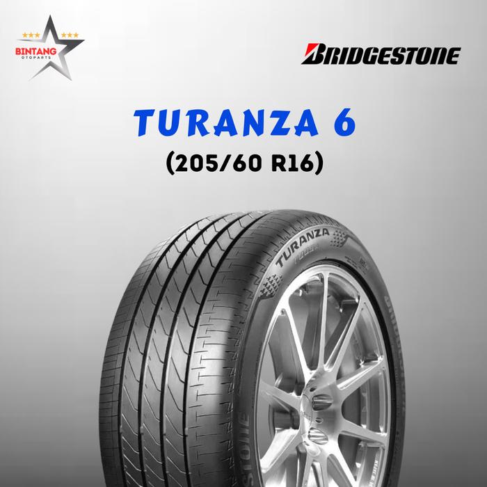 Ban Bridgestone Turanza 6, 205 / 60 R16. Tahun Pembuatan 2025. Untuk Mobil Toyota Rush, Honda HR-V, 