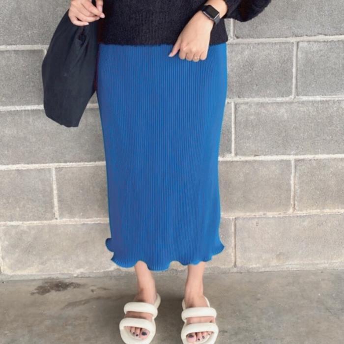 Rok Span Wavy / Rok Span Plisket Lidi Wavy / Rok Bodycon Premium Santai Santai Santai Santai Santai 