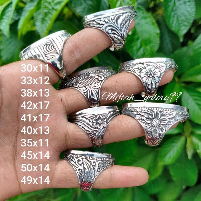 Emban cincin akik Permata Batu Ring Alpaka pandan