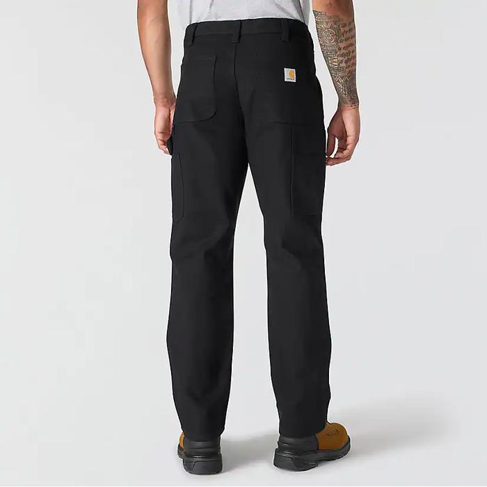 Celana Panjang Pria Carhartt Relaxed Straight Rugged Flex Duck Double Front Dungaree Black Original