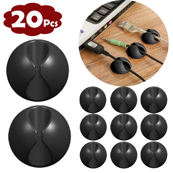 10/20Pcs Cable Clips Winder Silicone Cable Organizer Desktop Wire