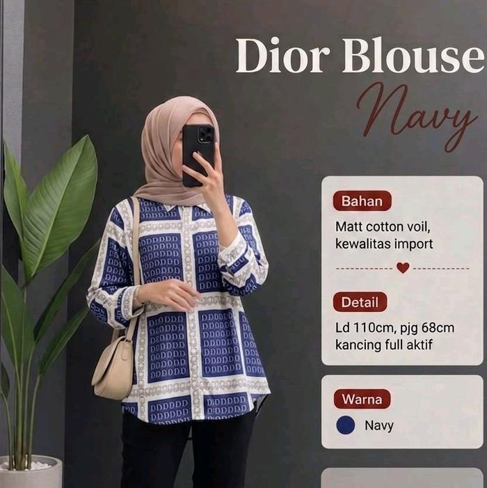 DIOR BLOUSE | Atasan Silk | | Blouse Katun | | Atasan Kekinian |