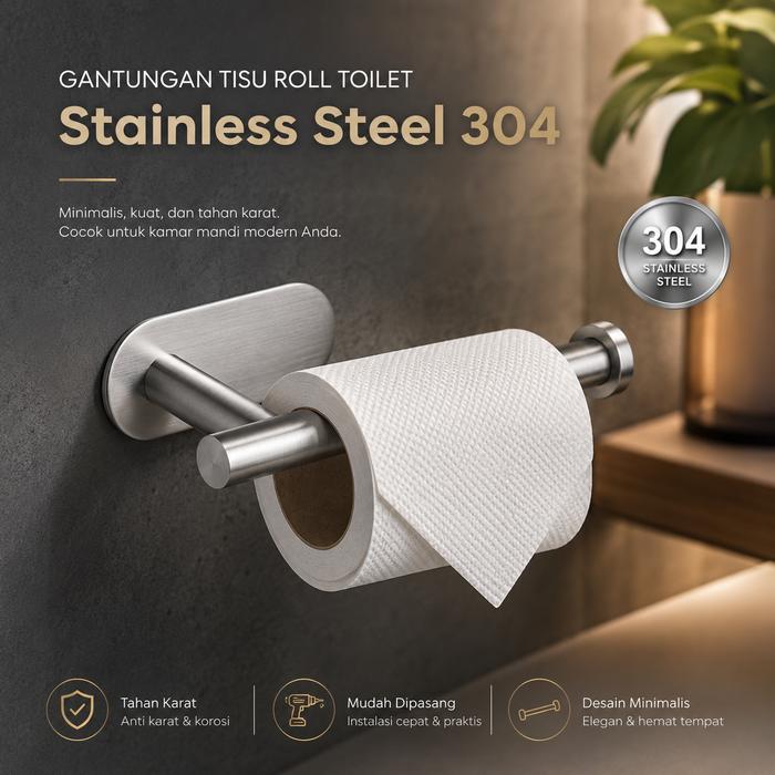 Cahayastore - Holder Tisu Toilet | Gantungan Tissue Roll | Rak Tisu Stainless