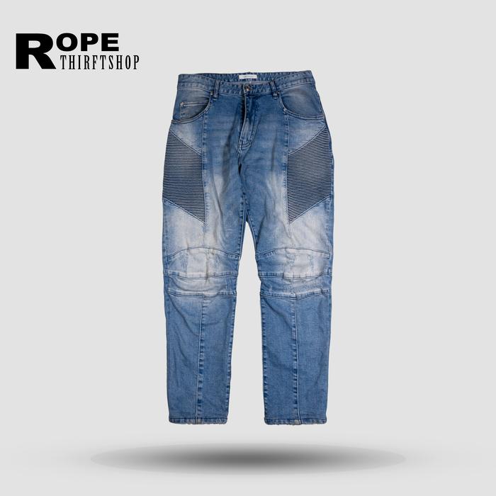 Pants Celana BALMAIN TAPERED BLEACH BIKER JEAN not Carharrt Stussy Evisu D&G