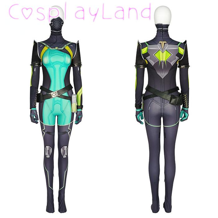 Setelan Cosplay Game Valorant Viper Jumpsuit Gambar Cetak Bodysuit
