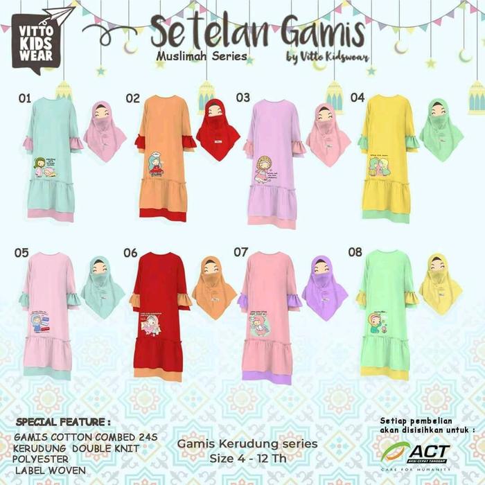 setelan gamis vitto kidswear