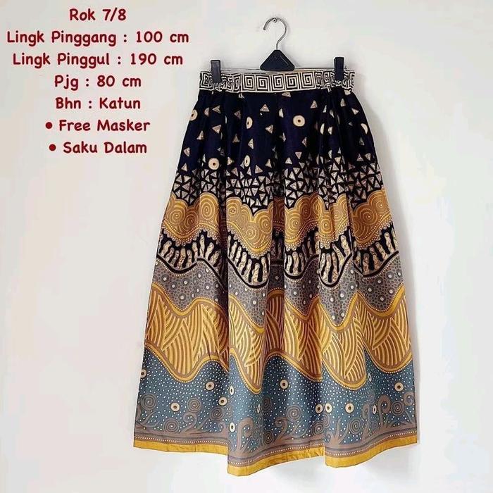 ROK BATIK 7/8 GELOMBANG  KATUN PINGGANG KARET KANAN KIRI BISA PILIH UKURAN BISA SAMPAI JUMBO Wanita