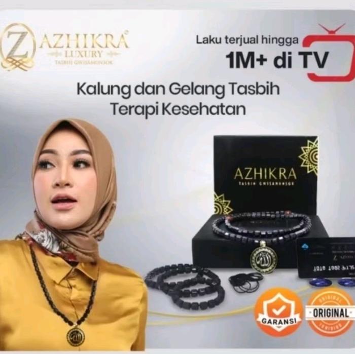 AZHIKRA BLACK JADE - Kalung Kesehatan Asli 100% Batu Gwisamunsok - Paket Lengkap - Bandul Allah & Ge