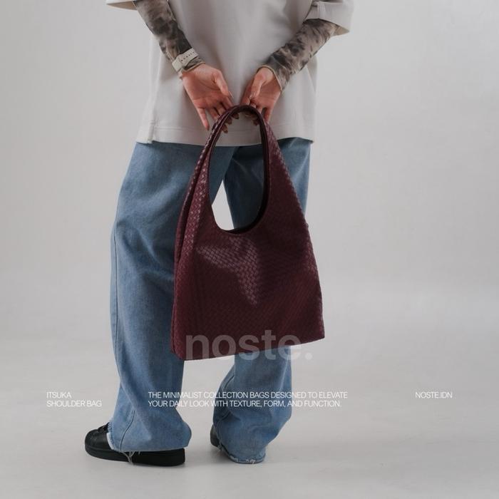 Noste - ITSUKA shoulder Bag Tas Bahu Hobo bag Anyam Wanita Tas Denim Perempuan Totebag bottega Resle