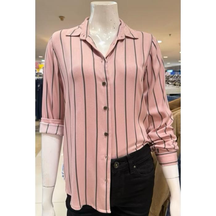 C2 JULIAN WOVEN TOPS KEMEJA WANITA MOTIF SALUR BAHAN KATUN ORIGINAL MATAHARI (S-XL)