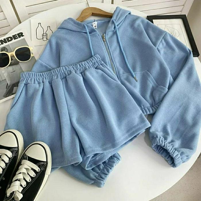 NEW STELAN JAKET HOT CROOPE PANTS ONE SET | ZERO ONE SET ATASAN CELANA PENDEK