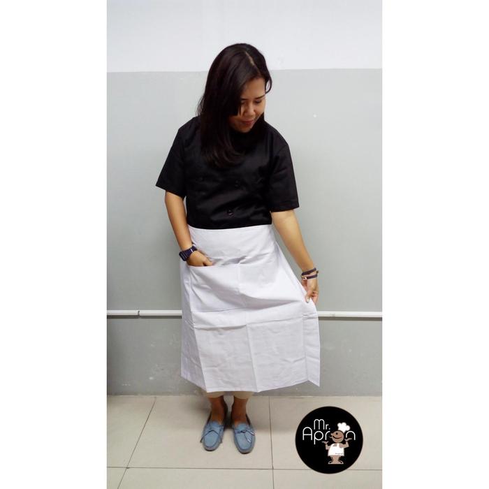 Apron / Celemek Rok Panjang (Long Waist Apron) - Putih