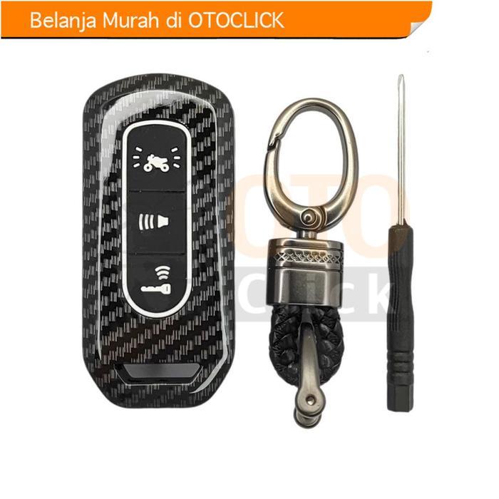Cover Remote Smartkey Sarung Kunci Carbon Case Motor Honda PCX OSEAN