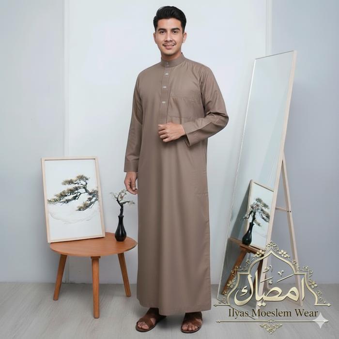 Gamis jubah pria dewasa model polos - koko dewasa - AL FADHIL