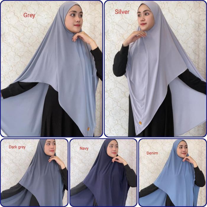New Khadijah Daily Hijab Khimar Muslimah Adem Nyaman Untuk Harian / Olahraga  Muslim Instan Syari Ke