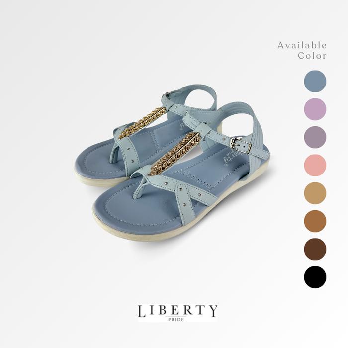 Liberty Sandal Perempuan Flat Devi - Sepatu Sandal Wanita Sendal Cewek - Desain Elegan, Kuat, Anti S