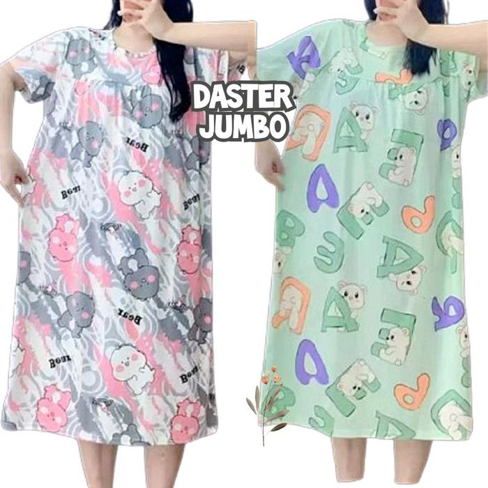 Baju Daster Kaos Jumbo Ld 120 stretch ke Ld 130- Ld 140 Terbaru Piyama Baju tidur Wanita XXXXL Dress