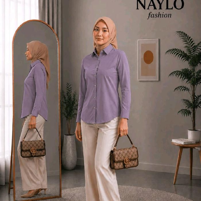 Kemeja Cewek Polos lengan panjang | Kemeja Wanita Polos Lengan Panjang |  Kemeja Blouse Cewek Lengan