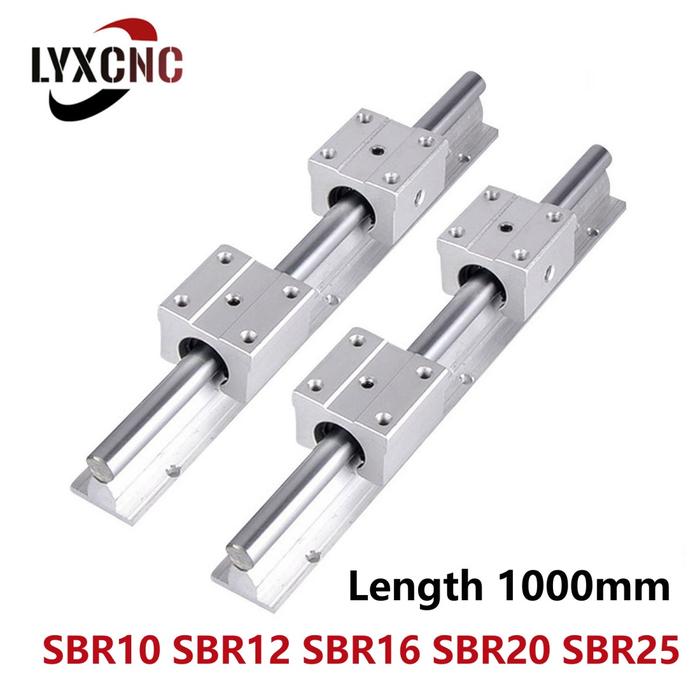 2PCS SBR10 SBR12 SBR16 SBR20 SBR25 20mm Linear Guide Rail Length