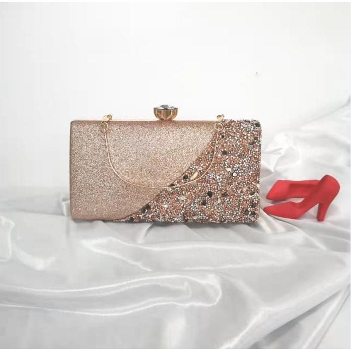 Ready Stok Mv_Marvelouz Mv709646 Dompet Clutch Pesta Wanita Elegant Motif Gliter Terbaru 1Kg Bisa 3