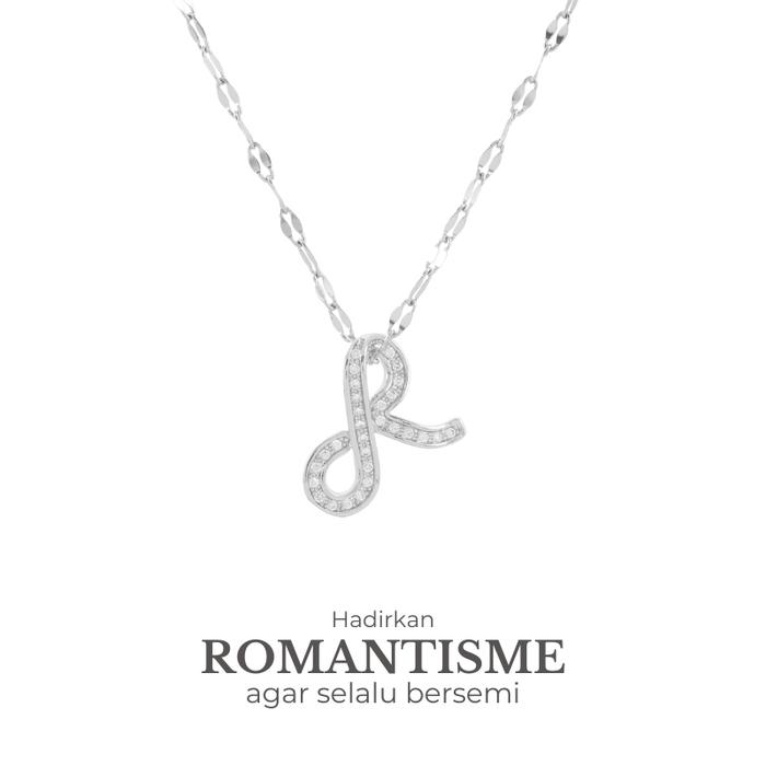 Kalung Titanium Liontin Huruf R Emas 18K Premium Korea Kalung Abjad