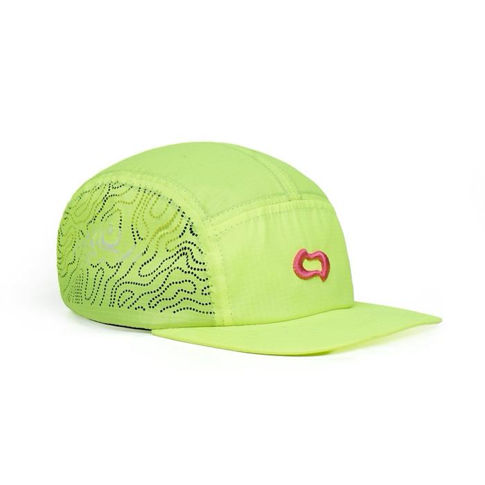 OVERSTATE - Topi Snapback 5 Panel Seri Topografy - Warna Hijau Neon - Bahan Ripstop Water Proff Prem