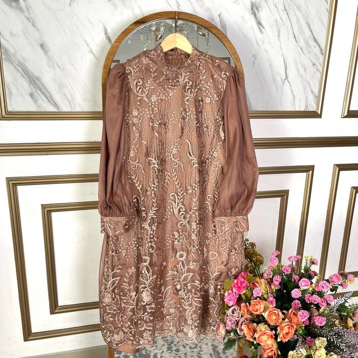 Kebaya Stelan Celana Pesta Wanita Tile Bordir Mewah