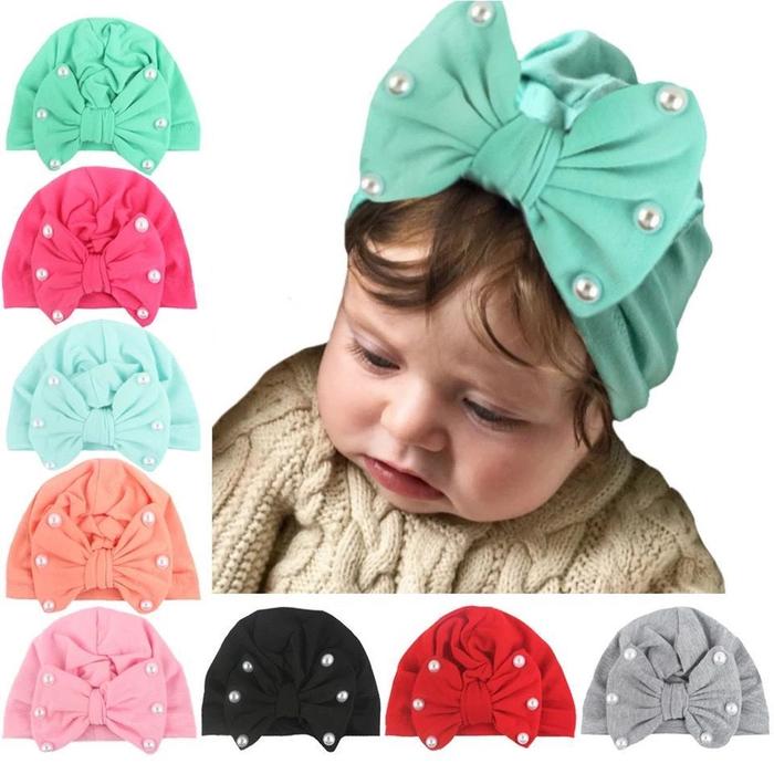turban anggrek anak mutiara / turban bayi (TURBAN anggrek) packing plastik perpcs