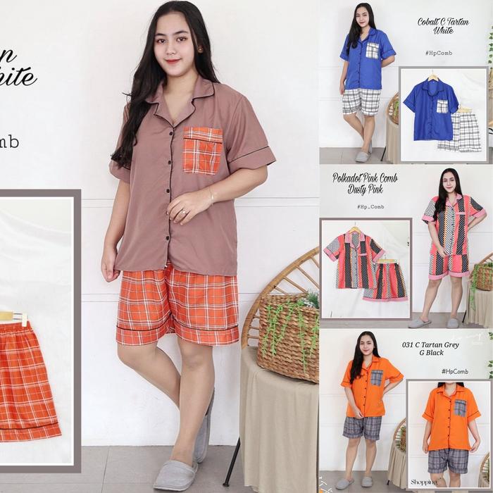 LengkapMurah- IZANY Piyama Dewasa HP / Hotpant LD 100 Saten Apple