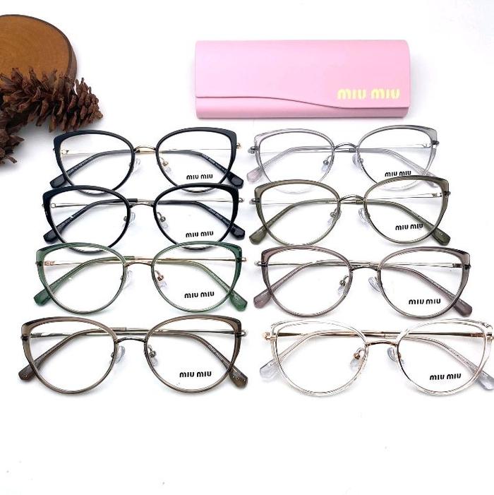 Frame kacamata miumiu kacamata cut eye wanita kekinian