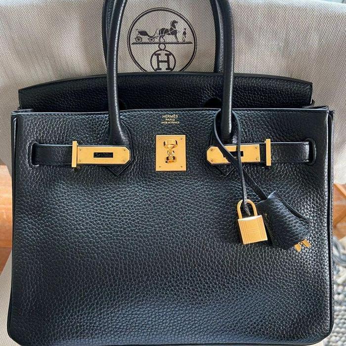 Authentic Hermes Birkin Black Togo Leather 25 Ghw Preloved