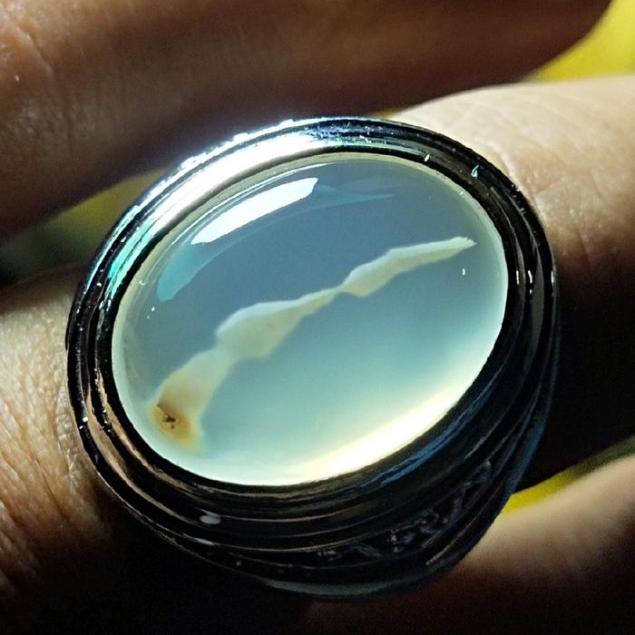 Batu Gambar Keris - Cincin Batu Sodo Lanang Crystal Chalcedony
