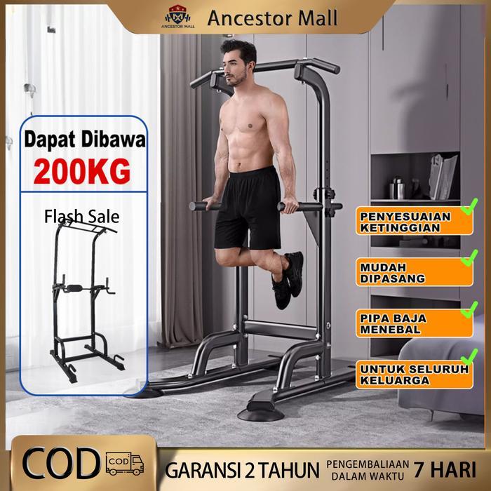 Power Tower Pull Up Bar /Station Dip Bar Pull Up/Alat Olahraga/Adjustable Height Pull up/Multi-Funct