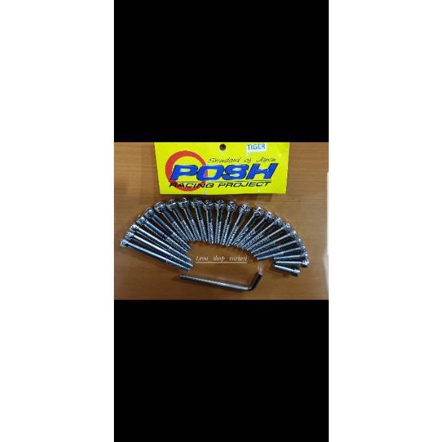 Baut Blok Baut Mesin Tiger Megapro Stainles Posh