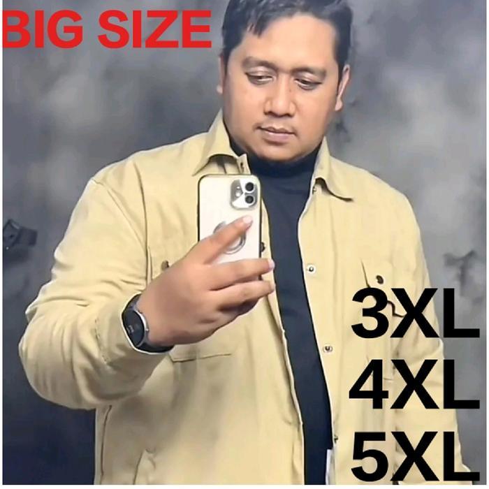 Trucker Jaket Pria jumbo 3XL 4XL 5XL Katun Polos redwood work jacket Semi Parka Keren Casual