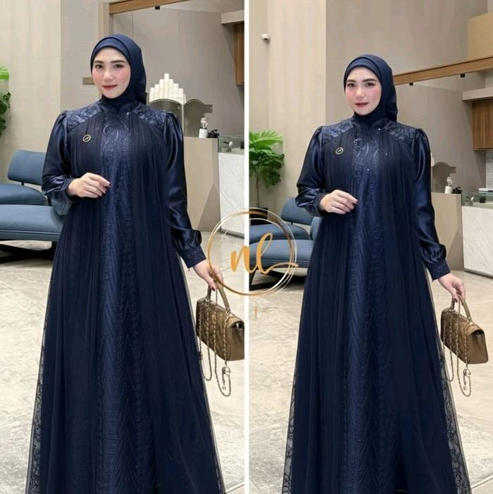 VIOLA DRESS VELVET  BRUKAT PLUS TULLE  M L XL XXL JUMNO/DRESS BRUKAT LEBARAN 2026/ GAMIS VELVET  BRU