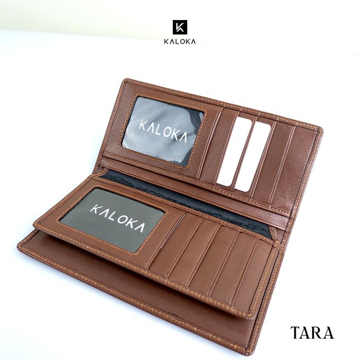 Kaloka Leather Tara Wallet - Dompet Panjang Wanita Kulit Asli Pull Up Kartu Uang